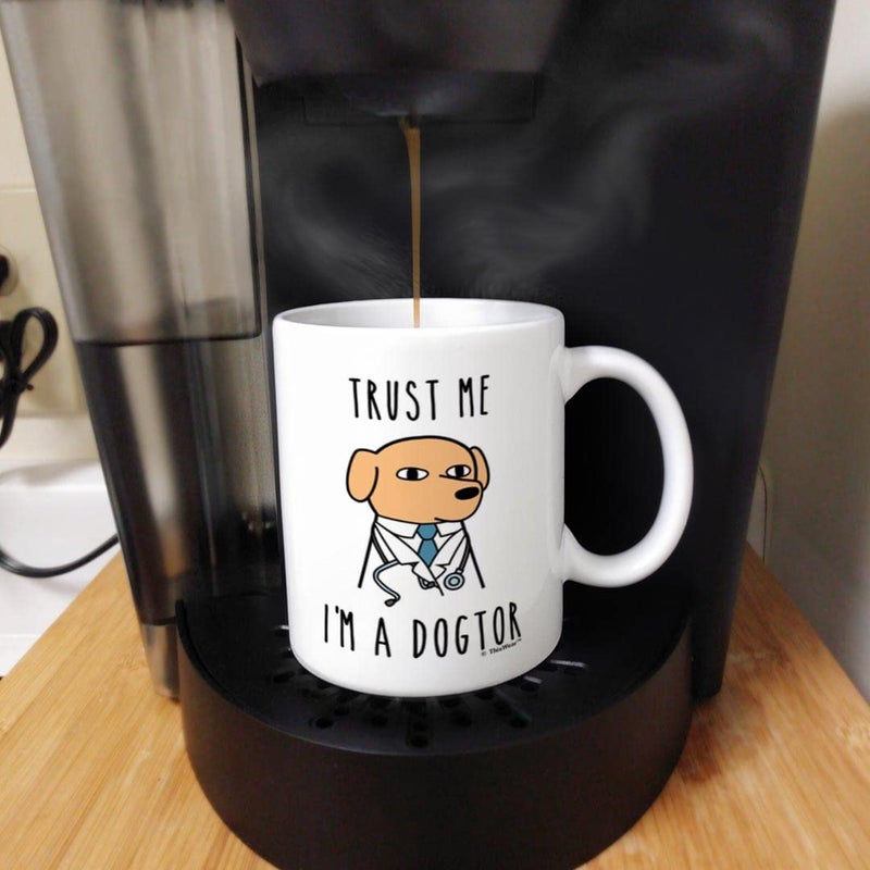 ThisWear Veterinarian Gifts For Men Trust Me I'm a Dogtor Funny Dog Gifts 11oz Ceramic Coffee Mug - Image 3